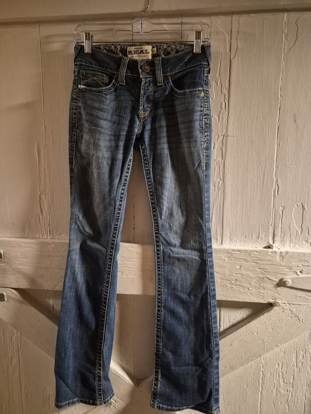 Ariat Real Jeans Womens 26R Blue Low Rise Boot Cut Stretch Denim Western Pants